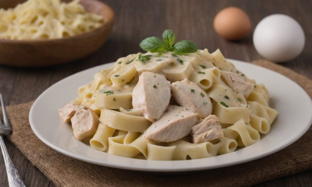 chicken alfredo with egg noodles