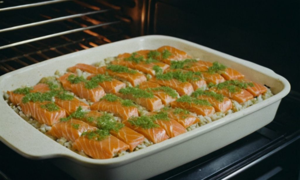 salmon sushi bake