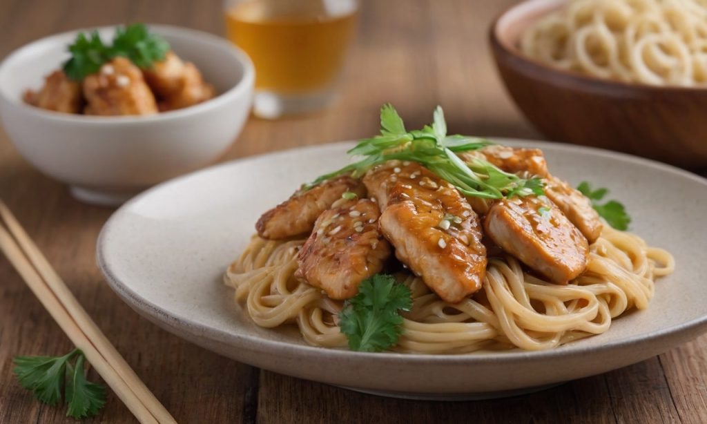 Honey Garlic Chicken Noodles